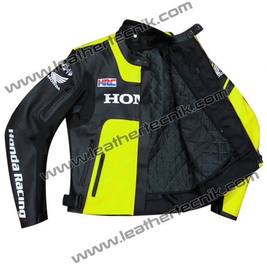 Honda CBR Biker Leather Motorcycle Racing Jacket Free Worldwide Shipping